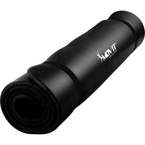 Movit® - Esterilla para Pilates - Sin ftalatos - Largo 190 cm x 100cm - Grosor 1,5 cm - Color Negro Estera de Yoga y Pilates -Colchoneta de Yoga
