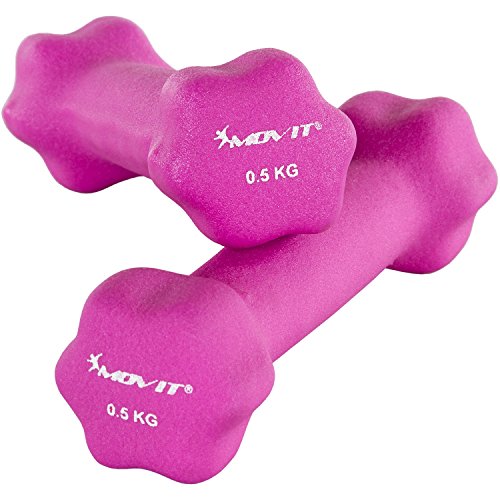 Movit Par de Mancuernas Recubiertos de Neopreno mancuerna de una Mano Pesas de 2 x 0,5 kg Rosa Movit Par de Mancuernas Recubiertos de Neopreno mancuerna de una Mano Pesas de 2 x 0,5 kg Rosa
