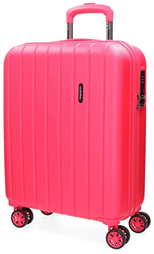 Movom Wood Maleta de cabina Rosa 40x55x20 cms Rígida ABS Cierre TSA 38L 2,9Kgs 4 Ruedas Dobles Equipaje de Mano