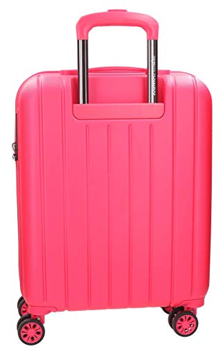 Movom Wood Maleta de cabina Rosa 40x55x20 cms Rígida ABS Cierre TSA 38L 2,9Kgs 4 Ruedas Dobles Equipaje de Mano