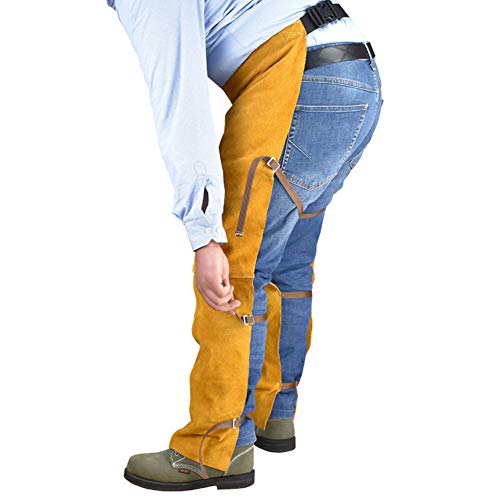 MOXIN Soldadura Pantalones Cuero Resistente Calor Pierna Dividida Ropa Protectora para Soldador Taller Actividades Garaje Piel Herramienta jardín casera,Brown MOXIN Soldadura Pantalones Cuero Resistente Calor Pierna Dividida Ropa Protectora para Soldador Taller Actividades Garaje Piel Herramienta jardín casera,Brown