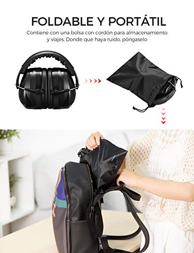Mpow 035 Orejeras de Protección con 34dB SNR, Cascos Antiruido de Protección Auditiva Plegables para Adultos, Cascos Insonorizacion para Estudiar, Caza, Construcción,con Bolsa Portátil Mpow 035 Orejeras de Protección con 34dB SNR, Cascos Antiruido de Protección Auditiva Plegables para Adultos, Cascos Insonorizacion para Estudiar, Caza, Construcción,con Bolsa Portátil