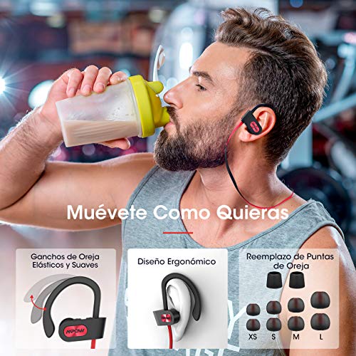 Mpow Auriculares Bluetooth Deportivos, Flame Inalámbricos Running IPX7 Impermeable Cascos V5.0 In-Ear, Correr con Micrófono, Cancelación de Ruido Gimnasio,Viajes,Deporte Mpow Auriculares Bluetooth Deportivos, Flame Inalámbricos Running IPX7 Impermeable Cascos V5.0 In-Ear, Correr con Micrófono, Cancelación de Ruido Gimnasio,Viajes,Deporte