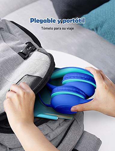 Mpow CH6 Auriculares para niños, Volumen Limitado en el oído Auriculares para niños con Conector de Audio de 3.5 mm para niños, niñas y niños, Auriculares con Cable Ajustable y Plegable con micrófono Mpow CH6 Auriculares para niños, Volumen Limitado en el oído Auriculares para niños con Conector de Audio de 3.5 mm para niños, niñas y niños, Auriculares con Cable Ajustable y Plegable con micrófono