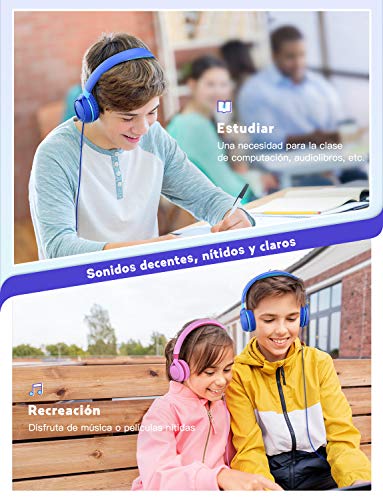 MPOW CHE1 Auriculares para Niños, Límite de Volumen de 94dB, Diseño Plegable Único, Ligero, Ajustable, Cable de Nylon. Duradero, Cómodo, Audio Jack de 3,5 mm, Auriculares Infantile, Cascos Musica MPOW CHE1 Auriculares para Niños, Límite de Volumen de 94dB, Diseño Plegable Único, Ligero, Ajustable, Cable de Nylon. Duradero, Cómodo, Audio Jack de 3,5 mm, Auriculares Infantile, Cascos Musica