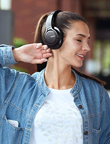 Mpow H7 Cascos Bluetooth Diadema, 25hrs de Reproducir, Hi Fi Sonido, Cascos Bluetooth Inalámbricos con Micrófono Incorporado, Auriculares Bluetooth Diadema para TV, Móvil, PC, Negro