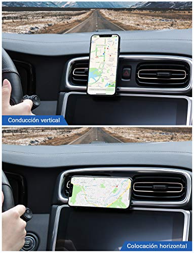 Mpow Soporte Móvil Coche, Soporte Magnético Rejillas, con Iman (2 Pack) para Rejillas Aire Coche Iman para iPhone Xs/XS MAX/XR/X 8/8 Plus/7, Galaxy Note9/8/S8/S8 Edge/S7, Smartphone, Huawei y ect