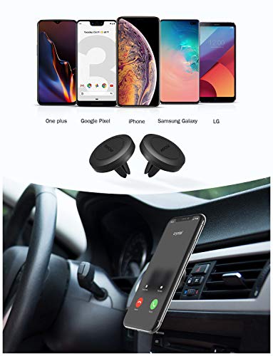 Mpow Soporte Móvil Coche, Soporte Magnético Rejillas, con Iman (2 Pack) para Rejillas Aire Coche Iman para iPhone Xs/XS MAX/XR/X 8/8 Plus/7, Galaxy Note9/8/S8/S8 Edge/S7, Smartphone, Huawei y ect