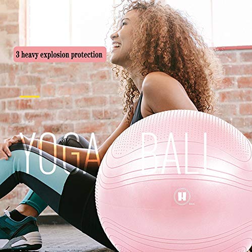 MQSS - Pelota de parto y parto de embarazo, pelota de yoga de ejercicio, balón de equilibrio antideslizante para entrenamiento, yoga, entrenamiento, color Morado, tamaño 55 cm