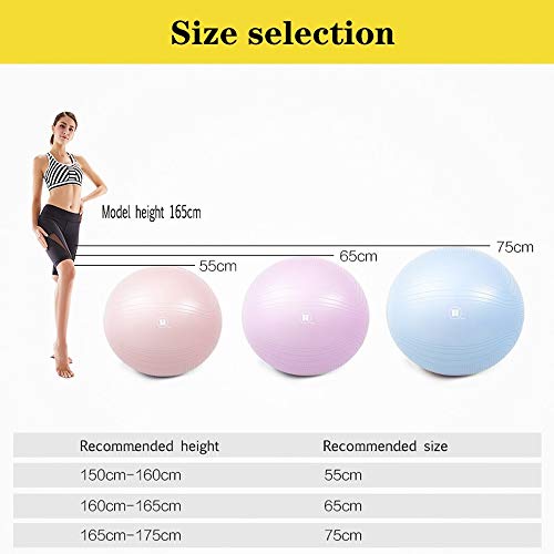 MQSS - Pelota de parto y parto de embarazo, pelota de yoga de ejercicio, balón de equilibrio antideslizante para entrenamiento, yoga, entrenamiento, color Morado, tamaño 55 cm