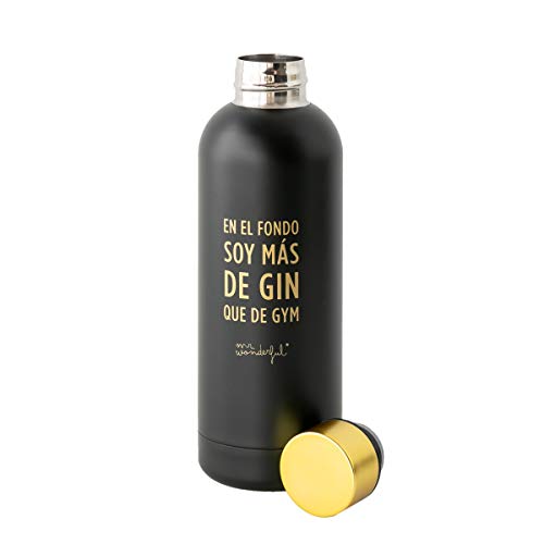 Mr. Wonderful Botella Black&Gold - En el fondo soy más de gin que de gym Mr. Wonderful Botella Black&Gold - En el fondo soy más de gin que de gym