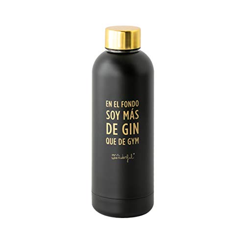Mr. Wonderful Botella Black&Gold - En el fondo soy más de gin que de gym Mr. Wonderful Botella Black&Gold - En el fondo soy más de gin que de gym