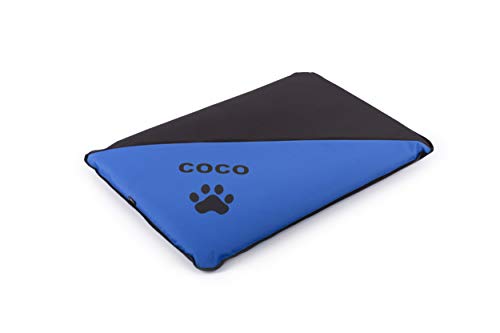 Mr.Doggy Colchoneta Personalizada para Perros - Impermeable y Resistente - Colchón para Perro Grande, Pequeño y Mediano - Exterior e Interior - Cama Antimordeduras (L (105x75x6cm), Azul)