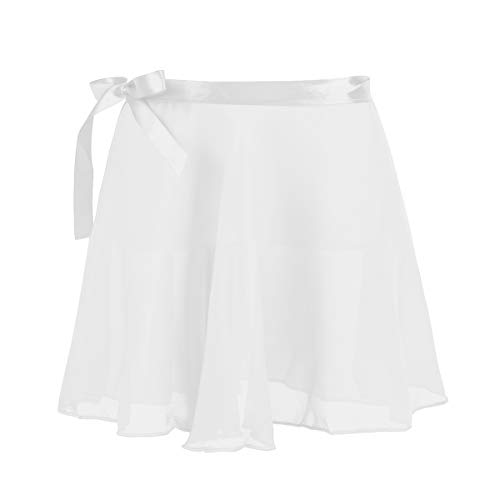 MSemis Falda de Ballet para Niñas Falda Cruzada de Danza Cintura Ajustable Gasa Ligera Ropa Bailarina Patinaje Práctica Clases de Baile Blanco A 8-12 Años MSemis Falda de Ballet para Niñas Falda Cruzada de Danza Cintura Ajustable Gasa Ligera Ropa Bailarina Patinaje Práctica Clases de Baile Blanco A 8-12 Años