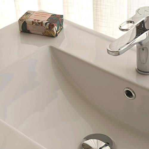 Mueble baño Moderno Combia Elegante imitación mármol con Espejo y Lavabo cerámica 81x47