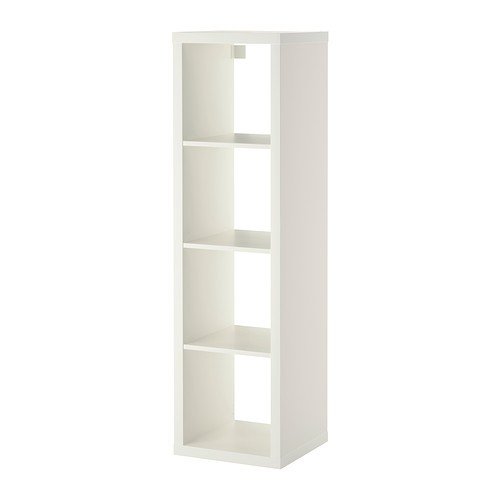 Mueble rectangular de IKEA, modelo Kallax, con 4 estantes, madera, Blanco, 42x147 cm
