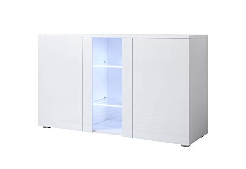 muebles bonitos Aparador Modelo Luke A1 (120x72cm) Color Blanco con Patas estándar