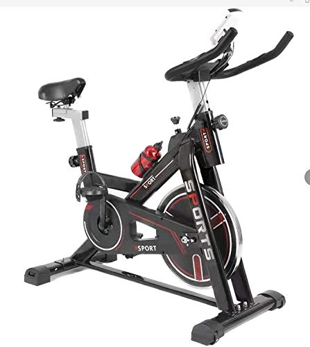 MUGAR Bicicleta Estática Spinning MG-400, Fitness Spinning Bike Aerobic Home, silenciosa con pantalla táctil, diferentes resistencias PARA PERSONAS HASTA 1.75 M ALTURA (MG-400 NEGRA)