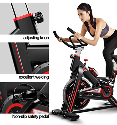 MUGAR Bicicleta Estática Spinning MG-400, Fitness Spinning Bike Aerobic Home, silenciosa con pantalla táctil, diferentes resistencias PARA PERSONAS HASTA 1.75 M ALTURA (MG-400 NEGRA)