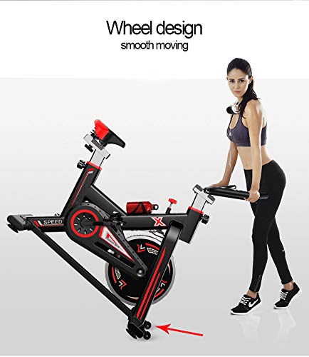 MUGAR Bicicleta Estática Spinning MG-400, Fitness Spinning Bike Aerobic Home, silenciosa con pantalla táctil, diferentes resistencias PARA PERSONAS HASTA 1.75 M ALTURA (MG-400 NEGRA)