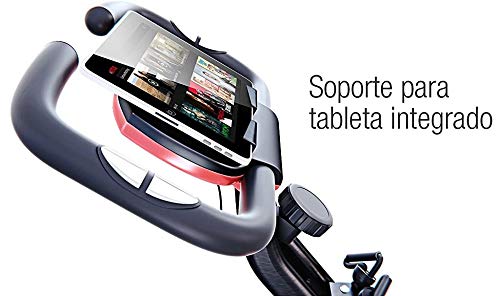 MUGAR Bicicleta Estática X-BIKE MG, Fitness Bike Aerobic Home, silenciosa con pantalla táctil LCd , diferentes resistencias con respaldo (X-BIKE MG)