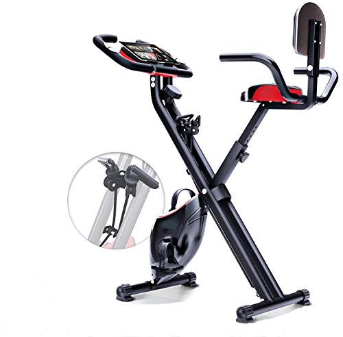 MUGAR Bicicleta Estática X-BIKE MG, Fitness Bike Aerobic Home, silenciosa con pantalla táctil LCd , diferentes resistencias con respaldo (X-BIKE MG)