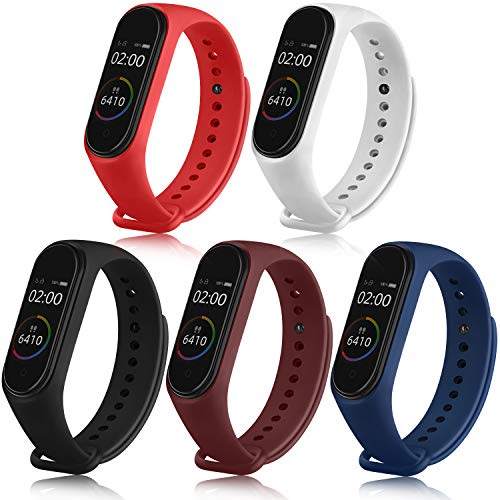 Mugust Correa Compatible con Xiaomi Mi Band 4 / Xiaomi Mi Band 3 Pulseras Silicona Reloj Recambio Coloridos para Xiaomi Mi Smart Band 4 (5 Colores)