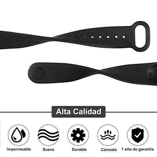 Mugust Correa Compatible con Xiaomi Mi Band 4 / Xiaomi Mi Band 3 Pulseras Silicona Reloj Recambio Coloridos para Xiaomi Mi Smart Band 4 (5 Colores)