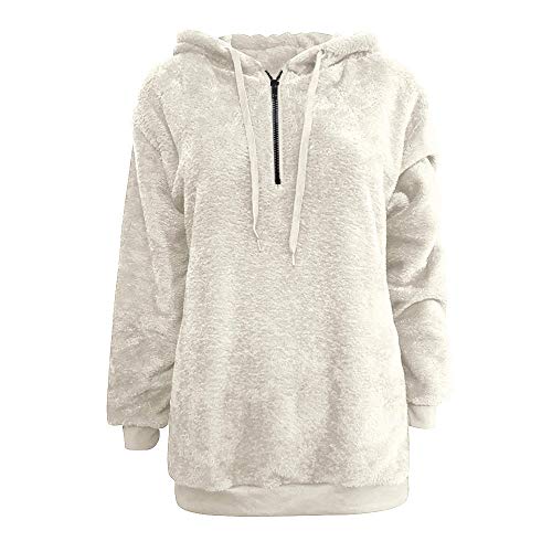 Mujer Caliente y Esponjoso Tops Chaqueta Suéter Abrigo Jersey Mujer Otoño-Invierno Talla Grande Hoodie Sudadera con Capucha riou