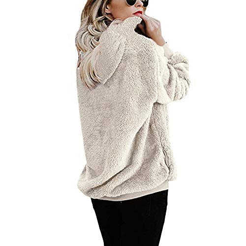 Mujer Caliente y Esponjoso Tops Chaqueta Suéter Abrigo Jersey Mujer Otoño-Invierno Talla Grande Hoodie Sudadera con Capucha riou (White, XL) Mujer Caliente y Esponjoso Tops Chaqueta Suéter Abrigo Jersey Mujer Otoño-Invierno Talla Grande Hoodie Sudadera con Capucha riou (White, XL)