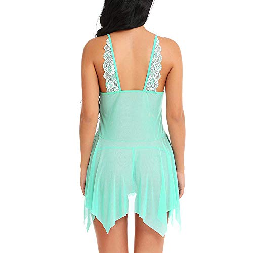 Mujer Camisón Conjunto de Lencería Halter Abierto Posterior Encaje Tul Babydoll Tanga de Encaje con Cuello en v camisón Sexy Tanga de Encaje de Corte bajo riou Mujer Camisón Conjunto de Lencería Halter Abierto Posterior Encaje Tul Babydoll Tanga de Encaje con Cuello en v camisón Sexy Tanga de Encaje de Corte bajo riou