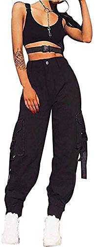 Mujer Pantalones Sueltos Deportivos Pantalones Casuales de Mujer Pantalones Cargo para Mujer Pantalones Largos de Cintura Alta de Moda para Baile Hip Hop Ocio Deportes al Aire Libre