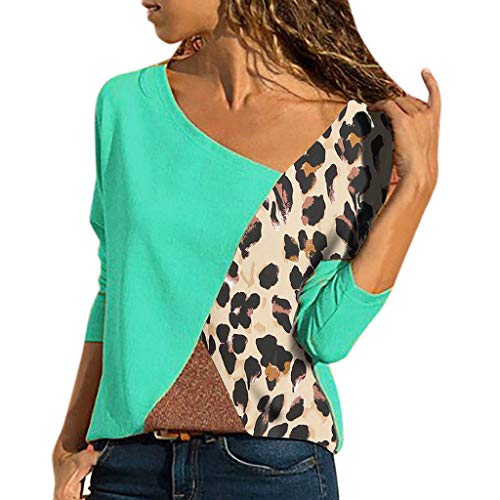 Mujer Polyester Ajustado Blusa Moda Patchwork Casual para Mujer Color Block O-Neck Manga Larga Camiseta Tops Otoño e Invierno Tallas Grandes riou