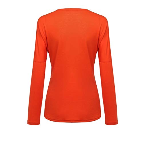 Mujer Polyester Ajustado Blusa Moda Patchwork Casual para Mujer Color Block O-Neck Manga Larga Camiseta Tops Otoño e Invierno Tallas Grandes riou