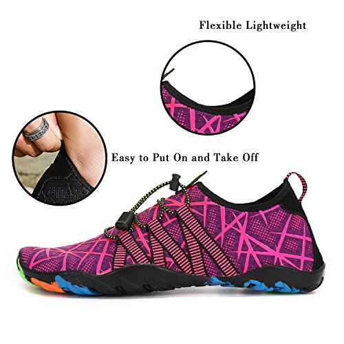 Mujer Zapatos de Agua para Hombre Surf Escarpines Playa Natación Respirable Antideslizante Playa Natación Aire Libre Morado 35 Mujer Zapatos de Agua para Hombre Surf Escarpines Playa Natación Respirable Antideslizante Playa Natación Aire Libre Morado 35