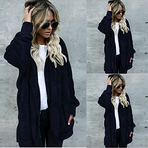 Mujeres Abrigo con Capucha de Abrigo Largo Manga Larga Chaqueta Sudaderas Parka Outwear Casual Cárdigan Capa Hoodie de Lana riou