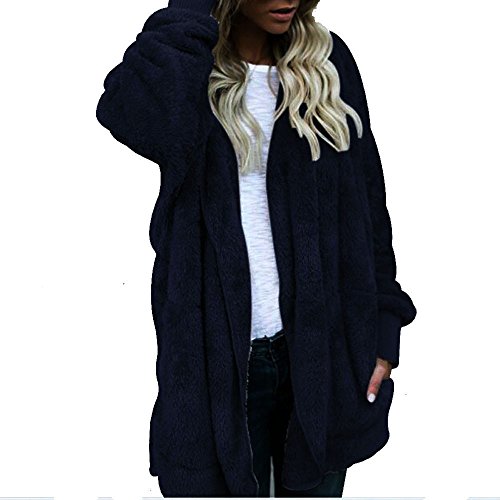 Mujeres Abrigo con Capucha de Abrigo Largo Manga Larga Chaqueta Sudaderas Parka Outwear Casual Cárdigan Capa Hoodie de Lana riou