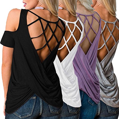 Mujeres Cuello Redondo Manga del Murc Camiseta Casual Blusas Camisas Tops Color Sólido Tops 4 Colores