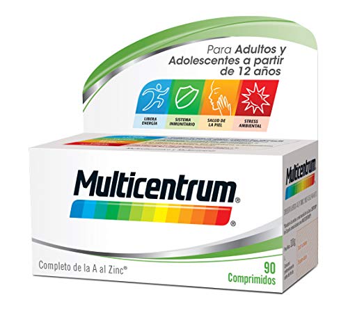 Multicentrum, Complemento Alimenticio con 13 Vitaminas y 11 Minerales, para Adultos y Adolescentes a partir de 12 años - 90 Comprimidos Multicentrum, Complemento Alimenticio con 13 Vitaminas y 11 Minerales, para Adultos y Adolescentes a partir de 12 años - 90 Comprimidos