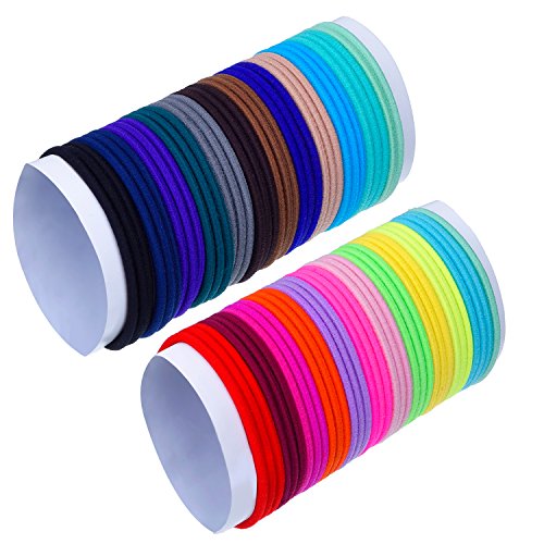 Multicolor Elástico Pelo Gomas sin Metal Suave Elástico, 69 Piezas, 3mm