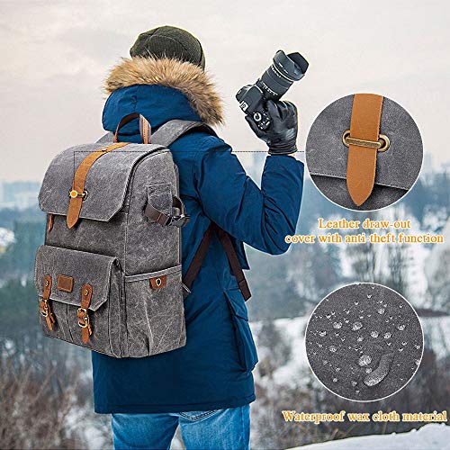 Multifuncional Mochila Camping para Cámara,Antirrobo Mochila Viaje de DSLR/Réflex Impermeable,Mochila Casual Fotográfica Vintage para Laptop/Accesorio/Digital,Compatible con Canon Nikon Sony Multifuncional Mochila Camping para Cámara,Antirrobo Mochila Viaje de DSLR/Réflex Impermeable,Mochila Casual Fotográfica Vintage para Laptop/Accesorio/Digital,Compatible con Canon Nikon Sony