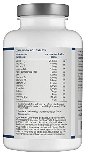 Multivitaminas y Minerales - 450 Comprimidos Veganos (Suministro para 1+ año) - Todas las Vitaminas A,B,C,D3,E, Calcio, Zinc, Selenio – Multivitamínicos Activos Esenciales para Hombres y Mujeres Multivitaminas y Minerales - 450 Comprimidos Veganos (Suministro para 1+ año) - Todas las Vitaminas A,B,C,D3,E, Calcio, Zinc, Selenio – Multivitamínicos Activos Esenciales para Hombres y Mujeres