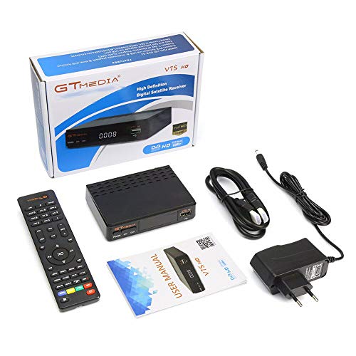 MUNDDY - GT Media V7S HD DVB-S2 Digital Receptor de TV por Satélite Decodificador Freesat V7 HD Mejora con USB WiFi Antena FTA 1080P Full HD Soporte PVR, Cccam, Newcam, Youtube..ENVIO 24H DESDE MADRID