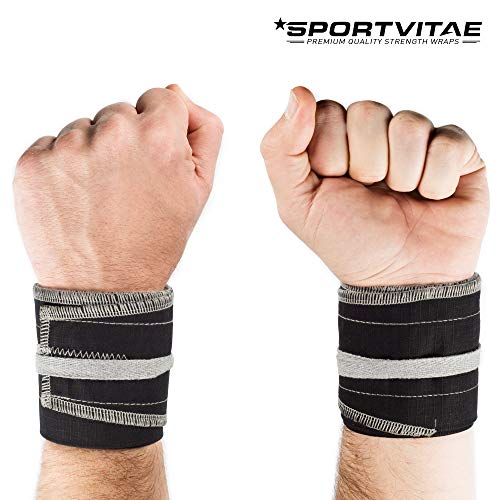 Muñequeras Deportivas Ajustables Tela Ripstop (Anti Rasgaduras) Strength Wrist Wraps Crossfit Powerlifting Bodybuilding Gimnasia Olímpica Hombre Mujer