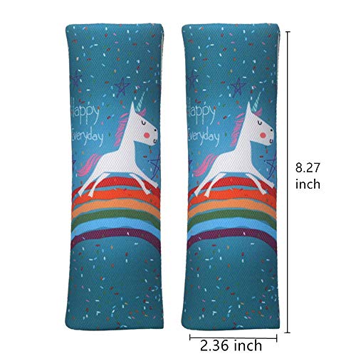 MUROAD 2 Piezas Almohadillas protectoras para cinturón de seguridad,Estilo de dibujos animados de Cinturón acolchado para adultos y niños,Unicornio MUROAD 2 Piezas Almohadillas protectoras para cinturón de seguridad,Estilo de dibujos animados de Cinturón acolchado para adultos y niños,Unicornio