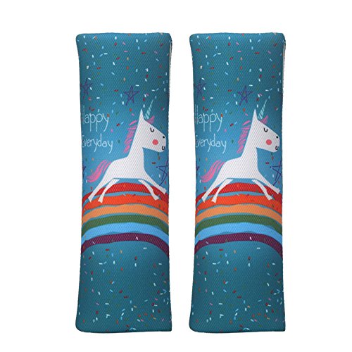 MUROAD 2 Piezas Almohadillas protectoras para cinturón de seguridad,Estilo de dibujos animados de Cinturón acolchado para adultos y niños,Unicornio MUROAD 2 Piezas Almohadillas protectoras para cinturón de seguridad,Estilo de dibujos animados de Cinturón acolchado para adultos y niños,Unicornio