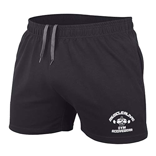 Muscle Alive Hombres Culturismo Gimnasio Rutina de Ejercicio Pantalones Cortos Terry Algodón Muscle Alive Hombres Culturismo Gimnasio Rutina de Ejercicio Pantalones Cortos Terry Algodón