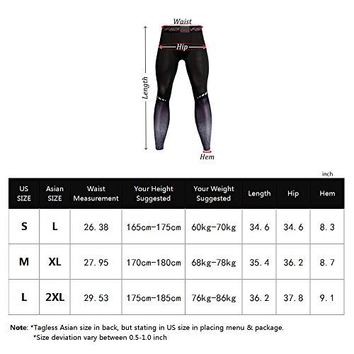 Muscle Alive Hombres Gimnasio Culturismo Compresión Leggins Medias Rutina de Ejercicio Aptitud Pantalones Capa Base Fresco y seco Muscle Alive Hombres Gimnasio Culturismo Compresión Leggins Medias Rutina de Ejercicio Aptitud Pantalones Capa Base Fresco y seco