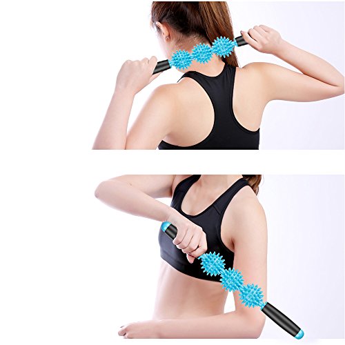 Muscle Roller Stick, Masaje deportivo Roller Stick para dolores musculares, calambres liberadores, tensión en la espalda, miofascial, dolor en los puntos gatillo, piernas, ácido láctico, nudos