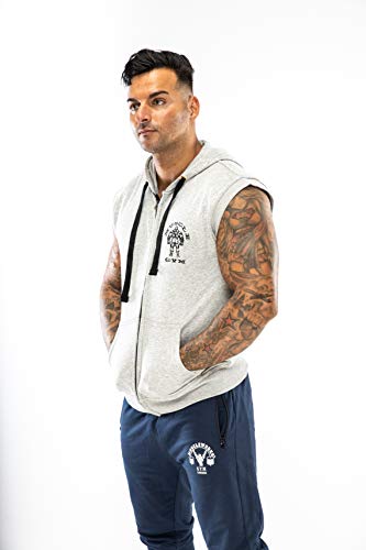 Muscle Works Gym Sudadera sin mangas con capucha MMA Boxing Gym T Shirt Men BOXE Chaleco UFC Fleece (GRIS, MEDIO) Muscle Works Gym Sudadera sin mangas con capucha MMA Boxing Gym T Shirt Men BOXE Chaleco UFC Fleece (GRIS, MEDIO)